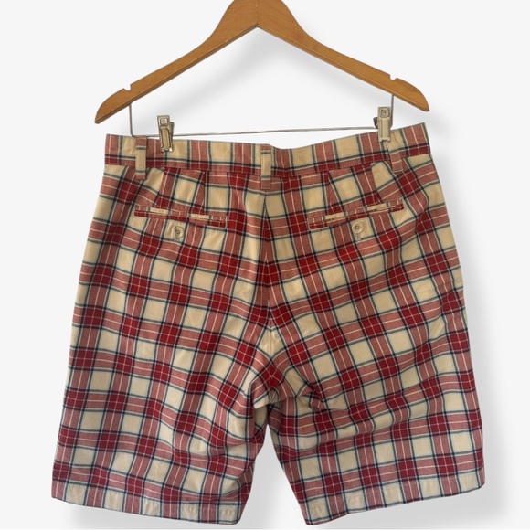 Banana Republic Chino Men's Shorts Size 33 Multi Red Tan Cotton Preowned - Picture 2 of 6